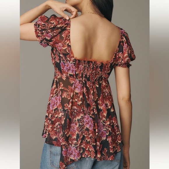 Anthropologie Whimsygoth Fairycore XS Sheer Asymmetrical Flowy Goth Romantic - Picture 2 of 7